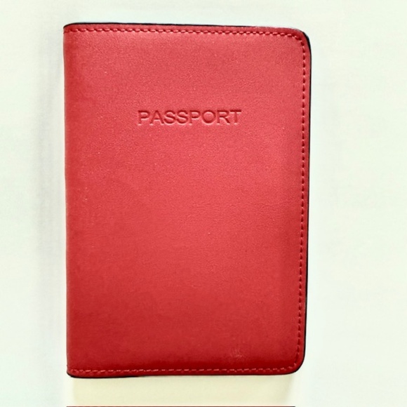 Red Leather Passport Cover - Picture 1 of 7